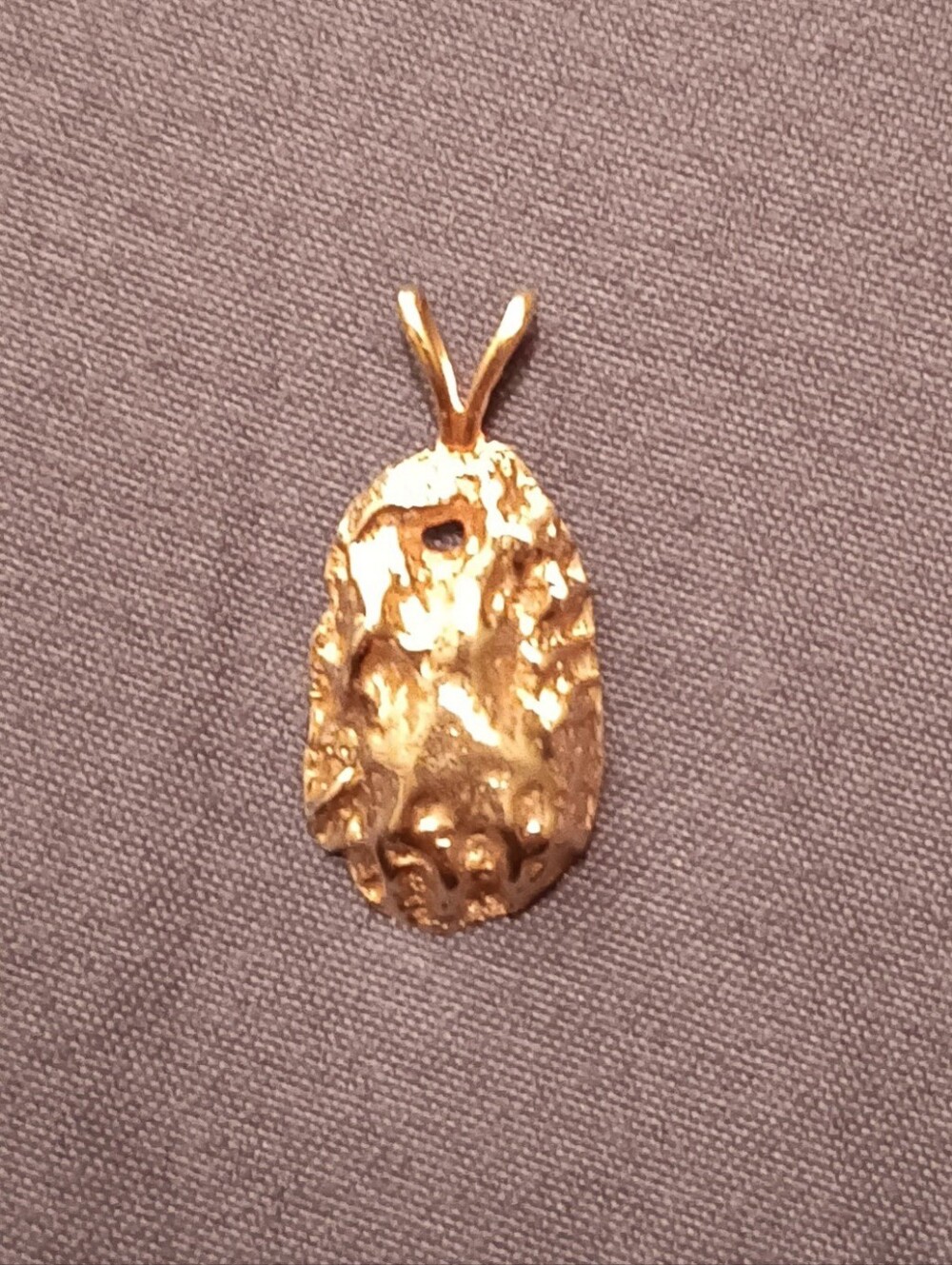 14k Gold Nugget Necklace. FIRM.